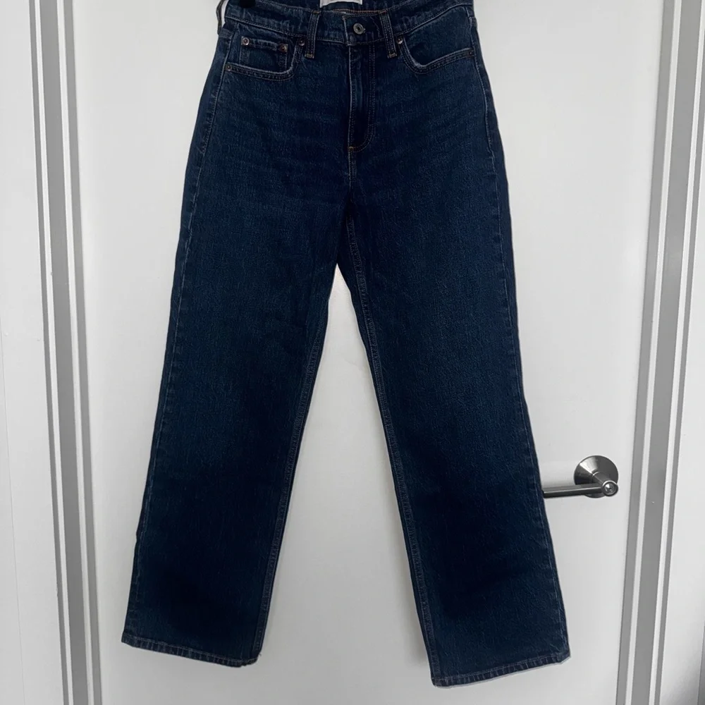 Abercrombie & Fitch Dark Blue baggy curve-love Jeans - Picture 5 of 7